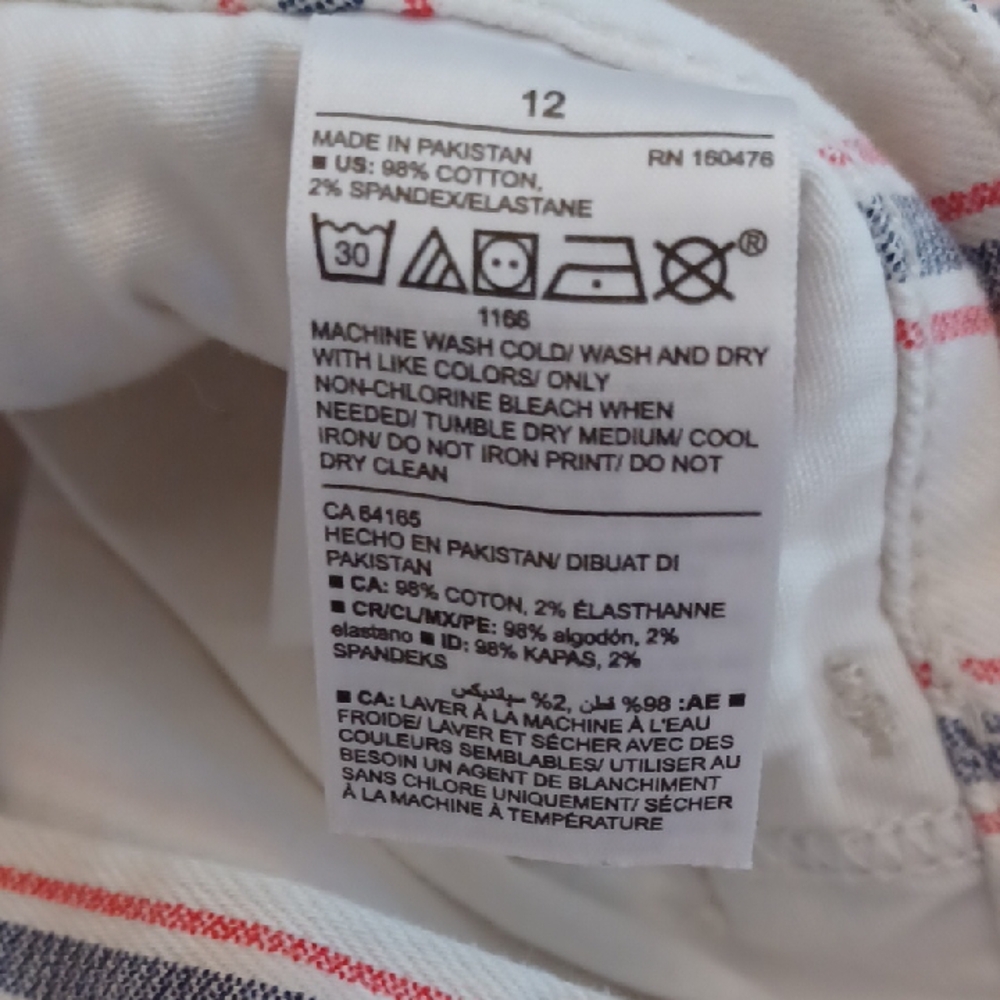 Old Navy White Shorts with Red and Navy Stripes - Picture 7 of 9